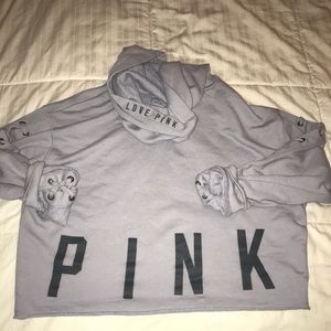 PINK lace up sweater